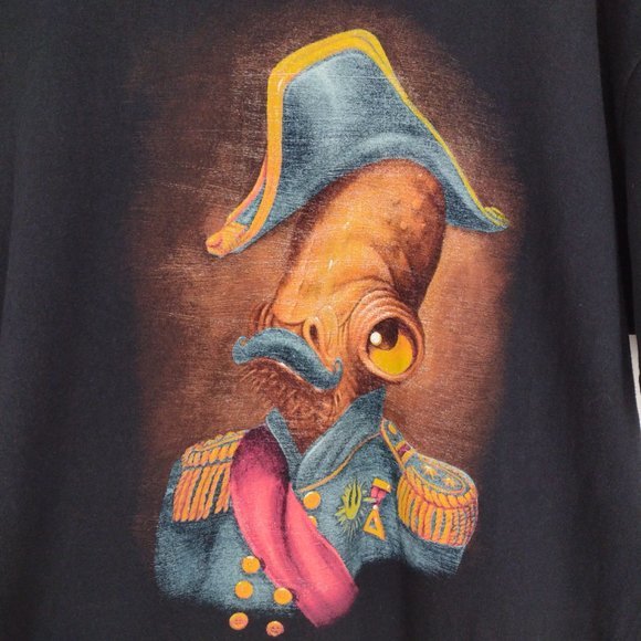 Star Wars Admiral Ackbar Portrait Graphic We Love Fine Black T-Shirt - Picture 2 of 4